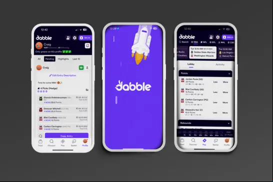 Dabble Daily Fantasy App Screenshots